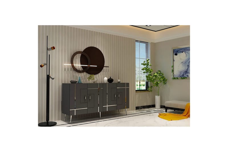 Konsol Safidonya Antracit / Argentu - Antracit / Argentu - Möbler - Vardagsrum - Soffbord & vardagsrumsbord - Avlastningsbord & konsolbord