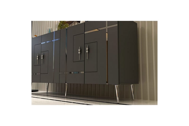 Konsol Safidonya Antracit / Argentu - Antracit / Argentu - Möbler - Vardagsrum - Soffbord & vardagsrumsbord - Avlastningsbord & konsolbord