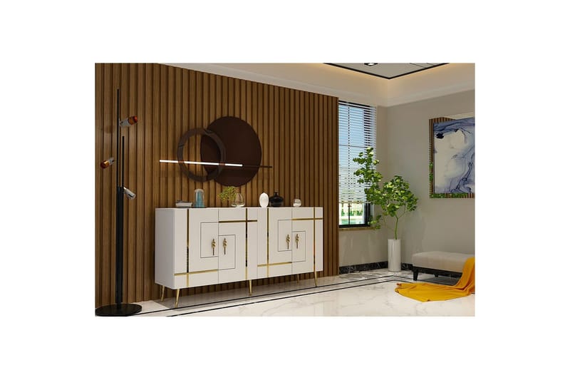 Konsol Safidonya Vit / Rany - Vit / Rany - Möbler - Vardagsrum - Soffbord & vardagsrumsbord - Avlastningsbord & konsolbord