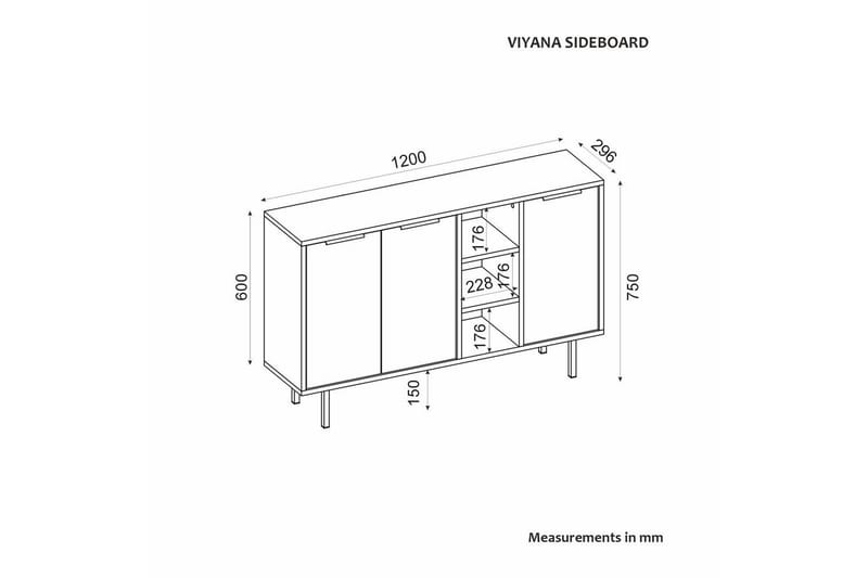 Konsol Schmida Sudamal Ek / Vit - Blå/Vit - Möbler - Vardagsrum - Soffbord & vardagsrumsbord - Avlastningsbord & konsolbord