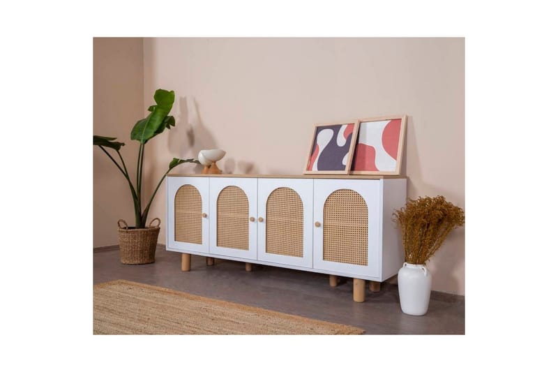 Konsol Terra Vit / Ek - Mediumfärgat trä/Vit - Möbler - Vardagsrum - Soffbord & vardagsrumsbord - Avlastningsbord & konsolbord