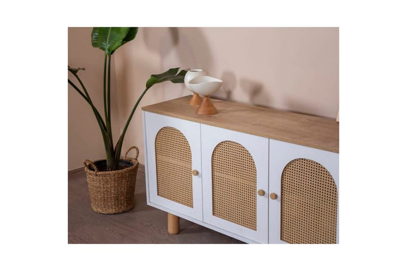 Konsol Terra Vit / Ek - Mediumfärgat trä/Vit - Möbler - Vardagsrum - Soffbord & vardagsrumsbord - Avlastningsbord & konsolbord