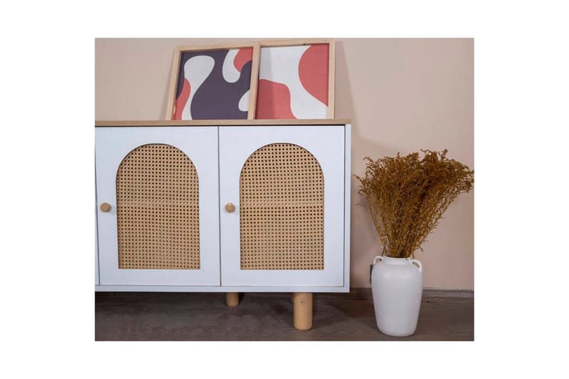 Konsol Terra Vit / Ek - Mediumfärgat trä/Vit - Möbler - Vardagsrum - Soffbord & vardagsrumsbord - Avlastningsbord & konsolbord