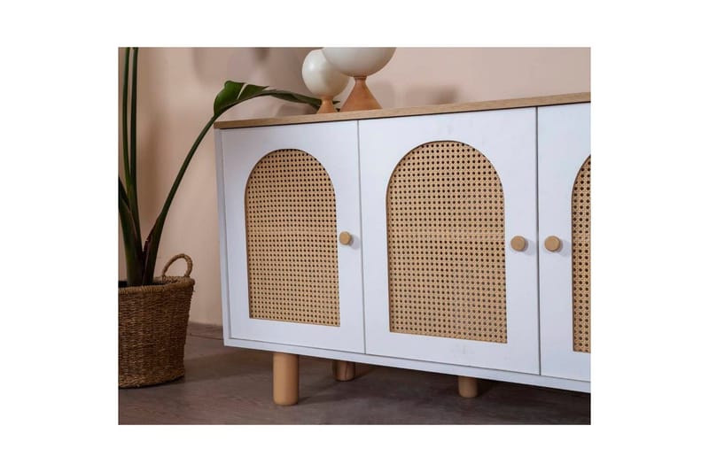 Konsol Terra Vit / Ek - Mediumfärgat trä/Vit - Möbler - Vardagsrum - Soffbord & vardagsrumsbord - Avlastningsbord & konsolbord