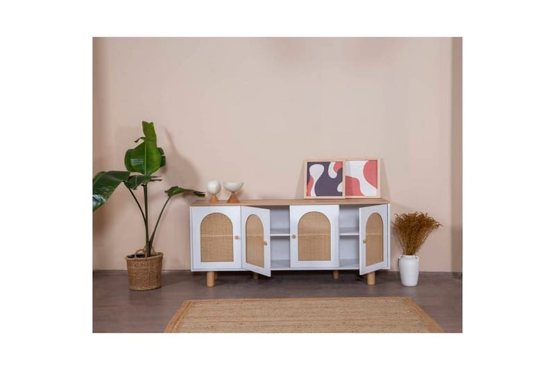 Konsol Terra Vit / Ek - Mediumfärgat trä/Vit - Möbler - Vardagsrum - Soffbord & vardagsrumsbord - Avlastningsbord & konsolbord