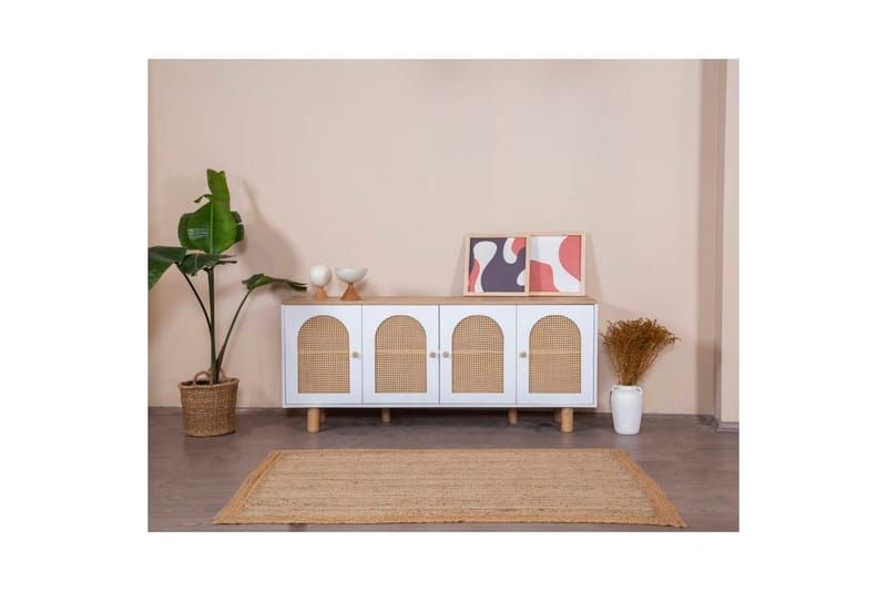 Konsol Terra Vit / Ek - Mediumfärgat trä/Vit - Möbler - Vardagsrum - Soffbord & vardagsrumsbord - Avlastningsbord & konsolbord