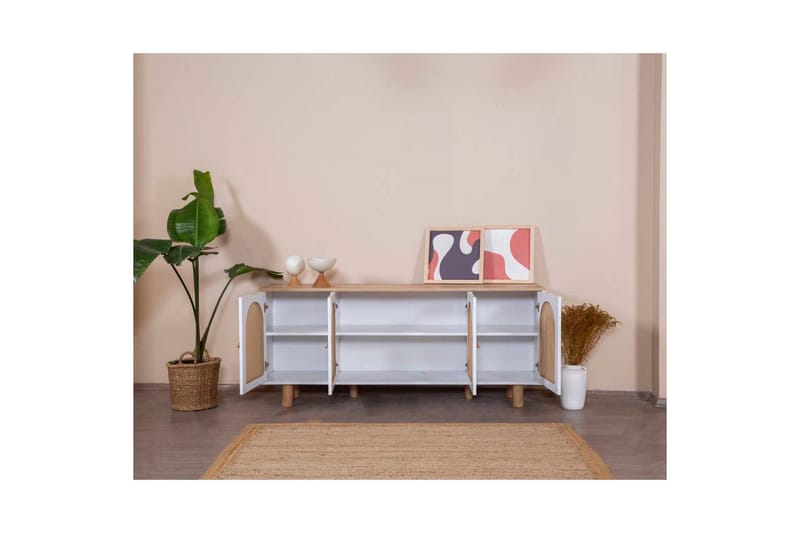 Konsol Terra Vit / Ek - Mediumfärgat trä/Vit - Möbler - Vardagsrum - Soffbord & vardagsrumsbord - Avlastningsbord & konsolbord