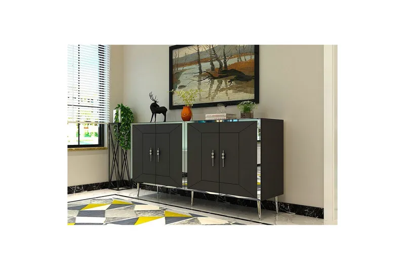 Konsol Virdel Antracit / Argentu - Antracit / Argentu - Möbler - Vardagsrum - Soffbord & vardagsrumsbord - Avlastningsbord & konsolbord