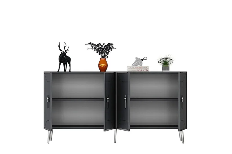 Konsol Virdel Antracit / Argentu - Antracit / Argentu - Möbler - Vardagsrum - Soffbord & vardagsrumsbord - Avlastningsbord & konsolbord