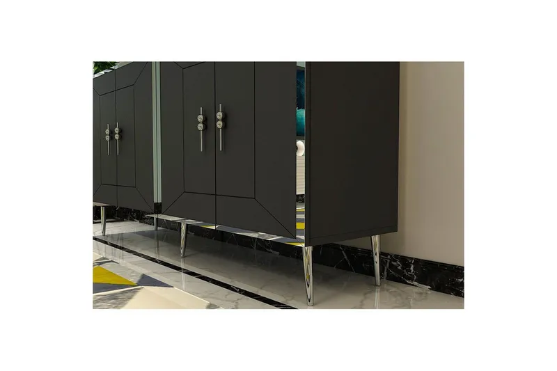 Konsol Virdel Antracit / Argentu - Antracit / Argentu - Möbler - Vardagsrum - Soffbord & vardagsrumsbord - Avlastningsbord & konsolbord