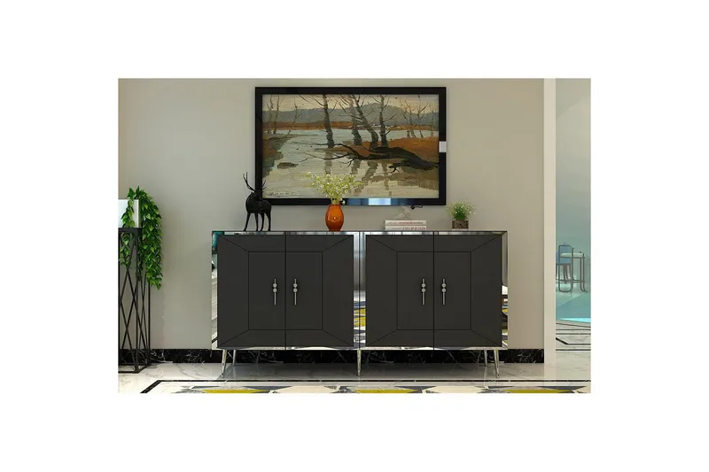 Konsol Virdel Antracit / Argentu - Antracit / Argentu - Möbler - Vardagsrum - Soffbord & vardagsrumsbord - Avlastningsbord & konsolbord