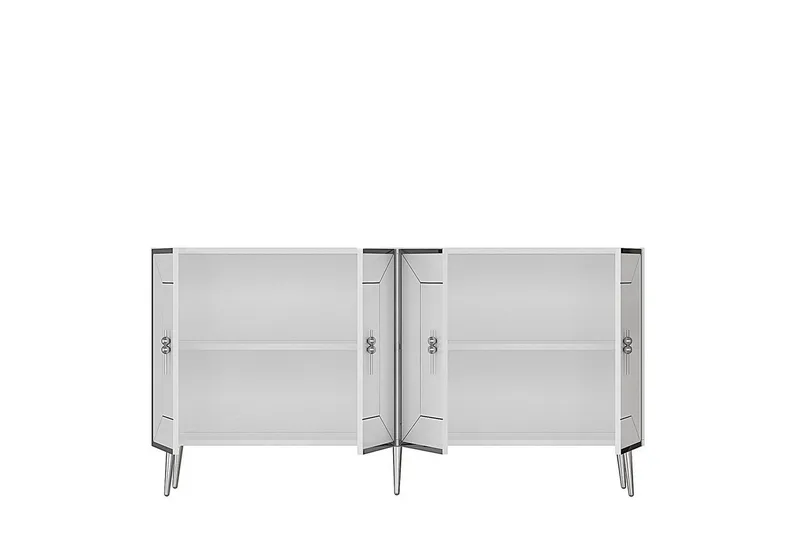 Konsol Virdel Vit / Argentu - Vit / Argentu - Möbler - Vardagsrum - Soffbord & vardagsrumsbord - Avlastningsbord & konsolbord