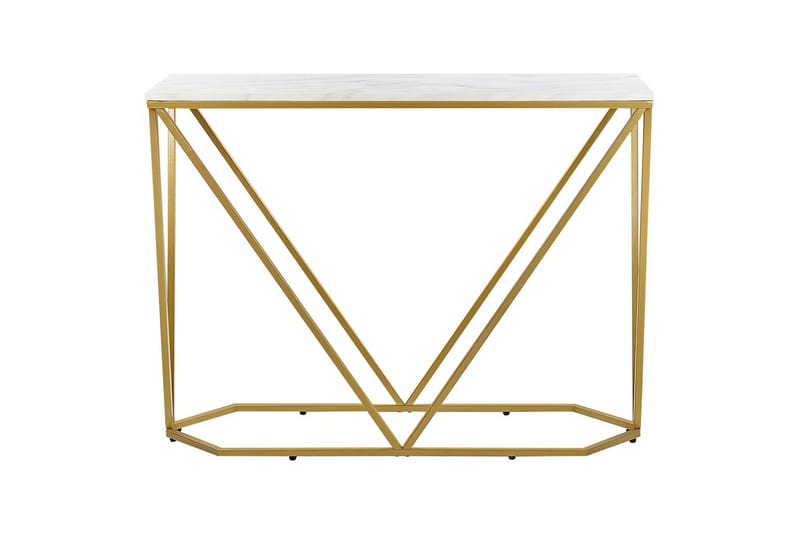 Konsolbord Hazen Vitt, guld - Vitt, guld - Möbler - Vardagsrum - Soffbord & vardagsrumsbord - Avlastningsbord & konsolbord