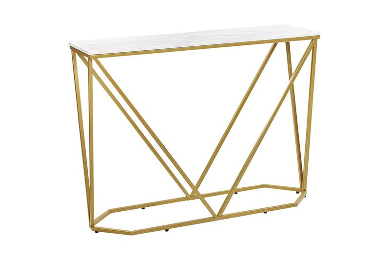 Konsolbord Hazen Vitt, guld - Vitt, guld - Möbler - Vardagsrum - Soffbord & vardagsrumsbord - Avlastningsbord & konsolbord