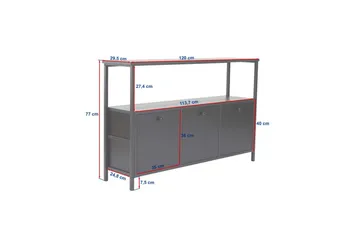 Konsolbord Hemani Valnöt Svart - Valnöt Svart - Möbler - Vardagsrum - Soffbord & vardagsrumsbord - Avlastningsbord & konsolbord