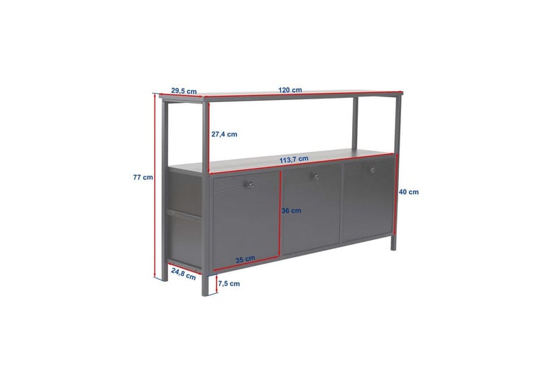 Konsolbord Hemani Valnöt Svart - Valnöt Svart - Möbler - Vardagsrum - Soffbord & vardagsrumsbord - Avlastningsbord & konsolbord