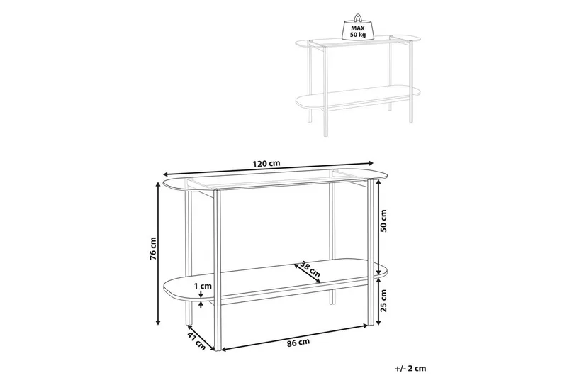 Konsolbord Lovell Guld, ljust trä - Guld, ljust trä - Möbler - Vardagsrum - Soffbord & vardagsrumsbord - Avlastningsbord & konsolbord