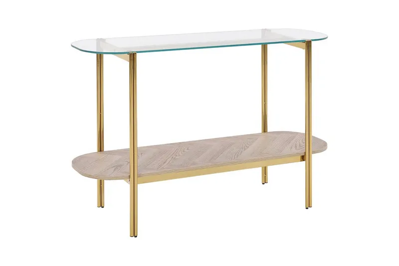 Konsolbord Lovell Guld, ljust trä, Guld, ljust trä