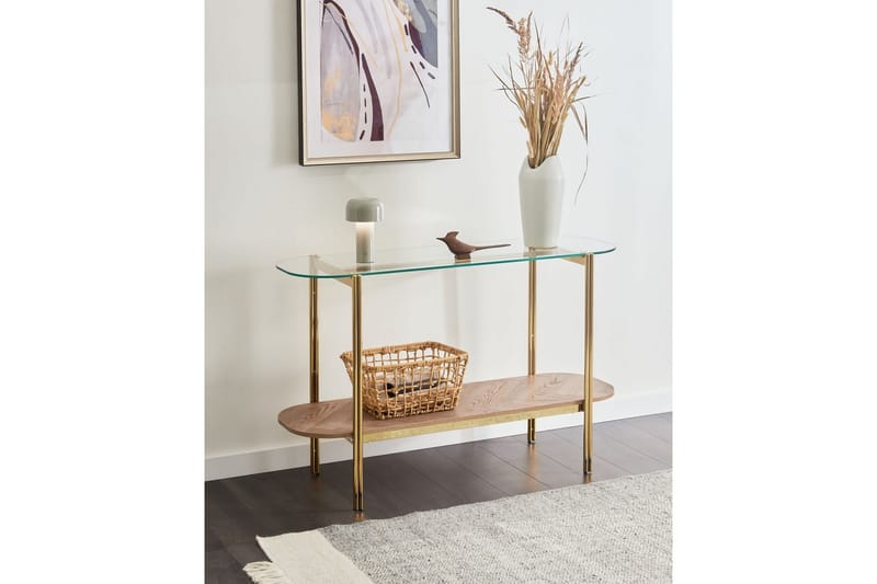 Konsolbord Lovell Guld, ljust trä - Guld, ljust trä - Möbler - Vardagsrum - Soffbord & vardagsrumsbord - Avlastningsbord & konsolbord
