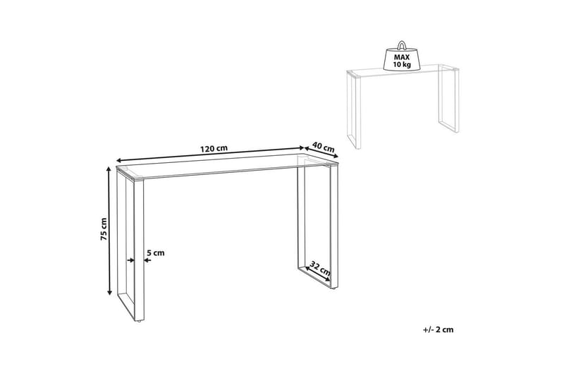 Konsolbord Tilon Transparent, guld - Transparent, guld - Möbler - Vardagsrum - Soffbord & vardagsrumsbord - Avlastningsbord & konsolbord
