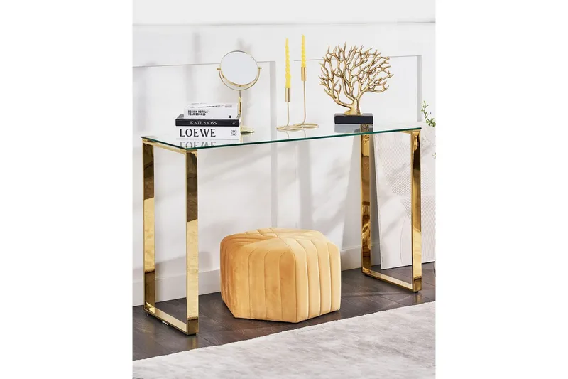 Konsolbord Tilon Transparent, guld - Transparent, guld - Möbler - Vardagsrum - Soffbord & vardagsrumsbord - Avlastningsbord & konsolbord