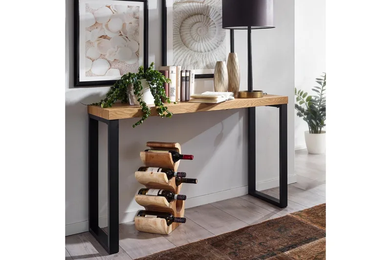 Konsolbord Wohnling 120 cm modern konsol med metallben Brun - Brun - Möbler - Vardagsrum - Soffbord & vardagsrumsbord - Avlastningsbord & konsolbord