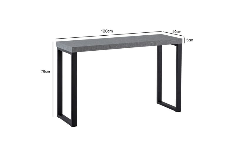 Konsolbord Wohnling 120 cm modern konsol med metallben Grå - Grå - Möbler - Vardagsrum - Soffbord & vardagsrumsbord - Avlastningsbord & konsolbord