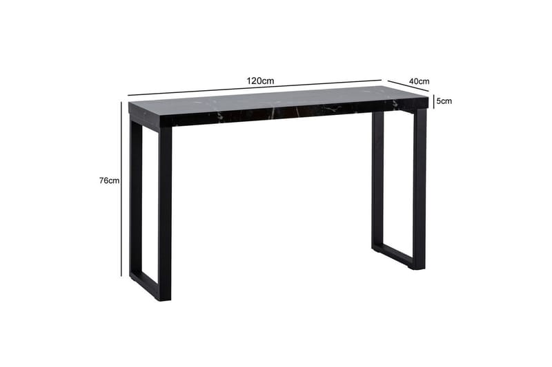 Konsolbord Wohnling 120 cm modern konsol med metallben Svart - Svart - Möbler - Vardagsrum - Soffbord & vardagsrumsbord - Avlastningsbord & konsolbord