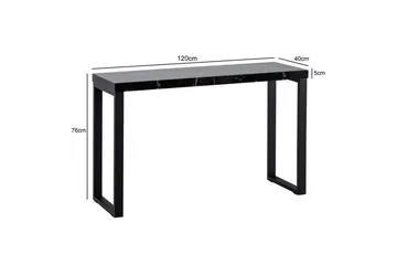Konsolbord Wohnling 120 cm modern konsol med metallben Svart - Svart - Möbler - Vardagsrum - Soffbord & vardagsrumsbord - Avlastningsbord & konsolbord
