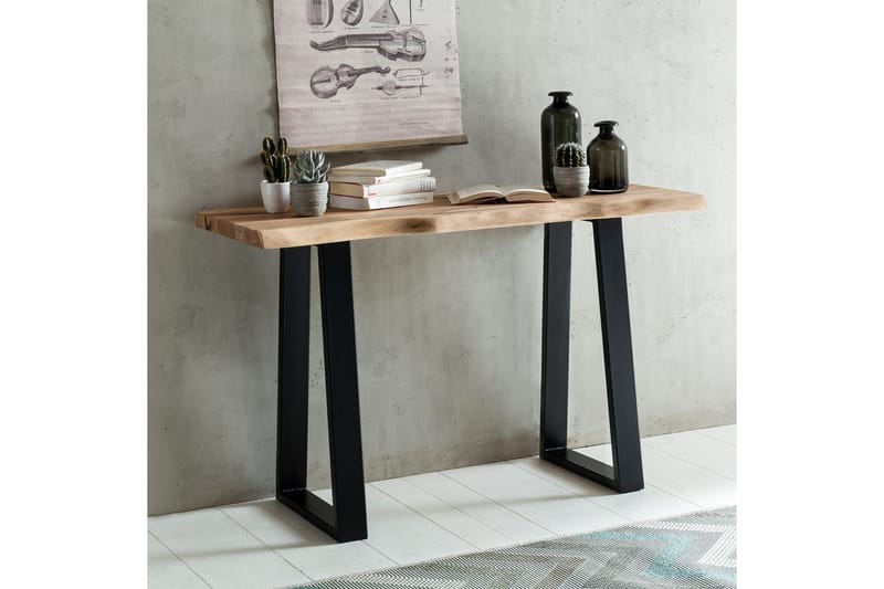 Konsolbord Wohnling Gaya massivt trä lantlig stil med träd kant - Möbler - Vardagsrum - Soffbord & vardagsrumsbord - Avlastningsbord & konsolbord