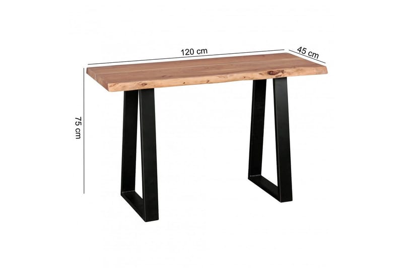 Konsolbord Wohnling Gaya massivt trä lantlig stil med träd kant - Möbler - Vardagsrum - Soffbord & vardagsrumsbord - Avlastningsbord & konsolbord