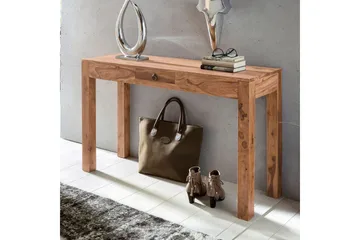 Konsolbord Wohnling massivt trä, 1 låda, lantlig stil Akacia - Akacia - Möbler - Vardagsrum - Soffbord & vardagsrumsbord - Avlastningsbord & konsolbord