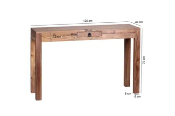 Konsolbord Wohnling massivt trä, 1 låda, lantlig stil Akacia - Akacia - Möbler - Vardagsrum - Soffbord & vardagsrumsbord - Avlastningsbord & konsolbord