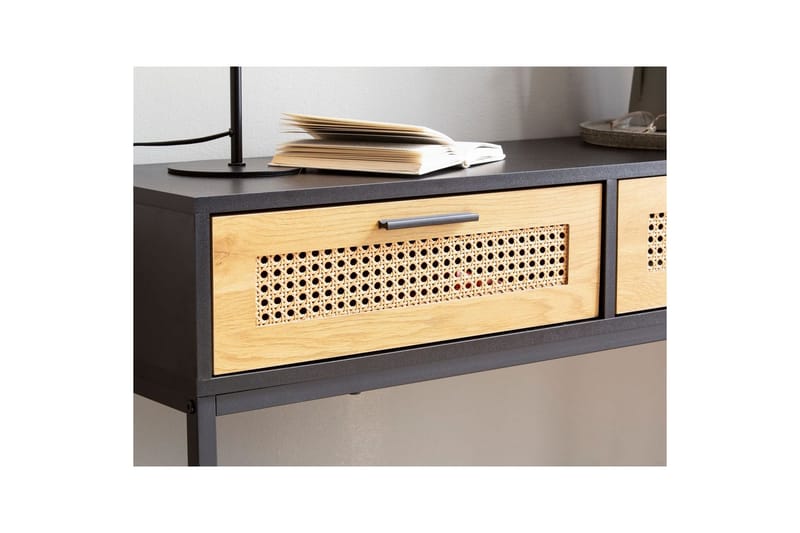 Konsolbord Wohnling Massivt trä 100 cm 2 lådor industrihus stil med Wienerkorg - Möbler - Vardagsrum - Soffbord & vardagsrumsbord - Avlastningsbord & konsolbord