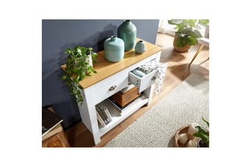 Konsolbord Wohnling Massivt trä ek tvåfärgad 85 cm 2 lådor modern husstil - Möbler - Vardagsrum - Soffbord & vardagsrumsbord - Avlastningsbord & konsolbord