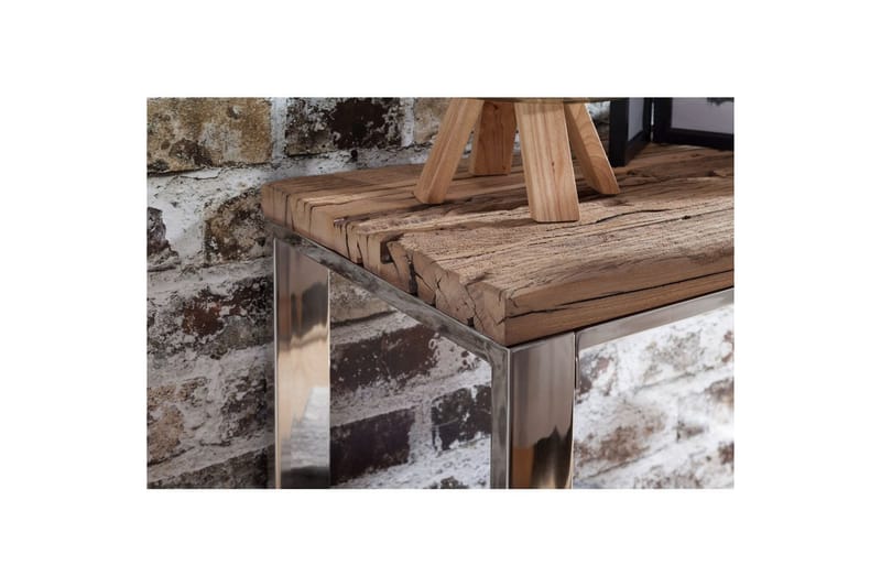 Konsolbord Wohnling Massivt trä rustik 120 cm krommetallben lantligt - Möbler - Vardagsrum - Soffbord & vardagsrumsbord - Avlastningsbord & konsolbord