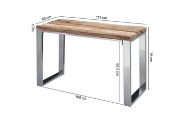 Konsolbord Wohnling Massivt trä rustik 120 cm krommetallben lantligt - Möbler - Vardagsrum - Soffbord & vardagsrumsbord - Avlastningsbord & konsolbord