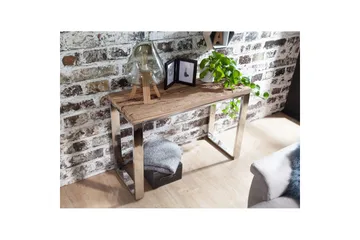 Konsolbord Wohnling Massivt trä rustik 120 cm krommetallben lantligt - Möbler - Vardagsrum - Soffbord & vardagsrumsbord - Avlastningsbord & konsolbord