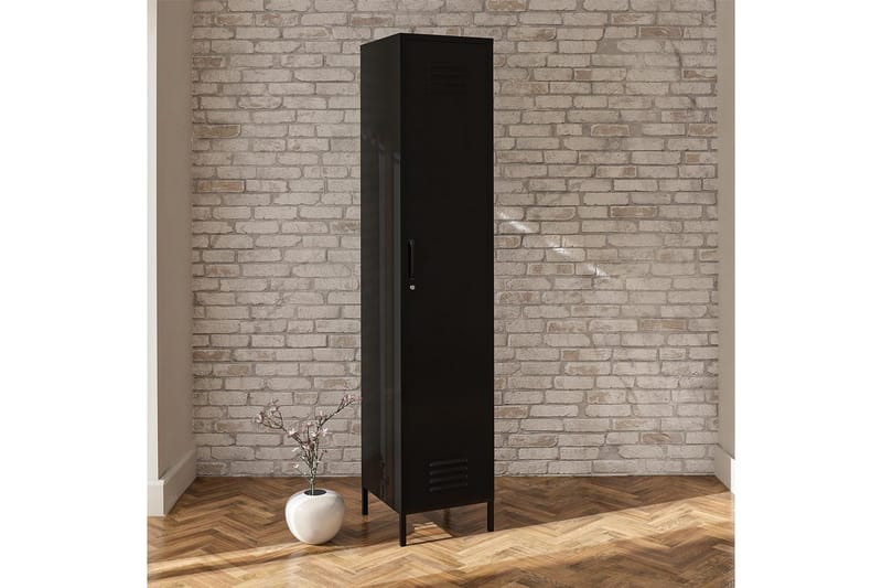 Konsollbord Loft24 Högskåp Mission District 38x40x185 cm, Svart Svart - Möbler - Vardagsrum - Soffbord & vardagsrumsbord - Avlastningsbord & konsolbord