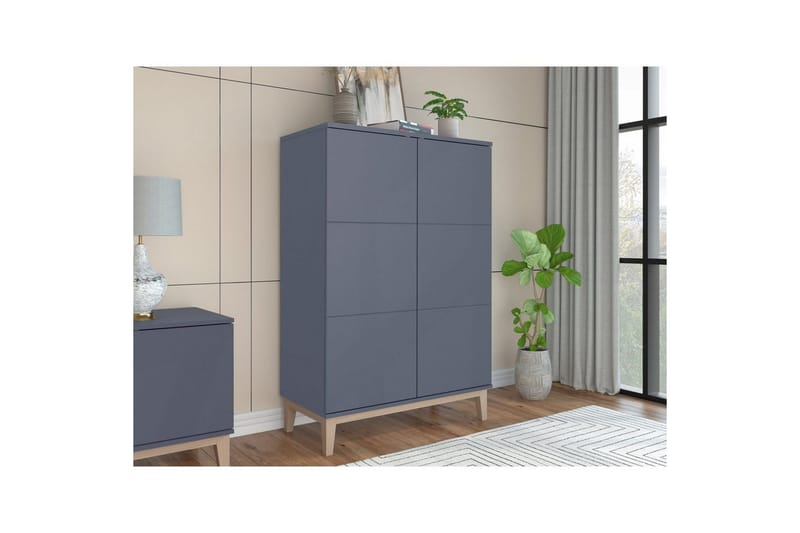 Konsollbord Loft24 Högskåp Pelle Grå/Wotan Ek Grå - Möbler - Vardagsrum - Soffbord & vardagsrumsbord - Avlastningsbord & konsolbord