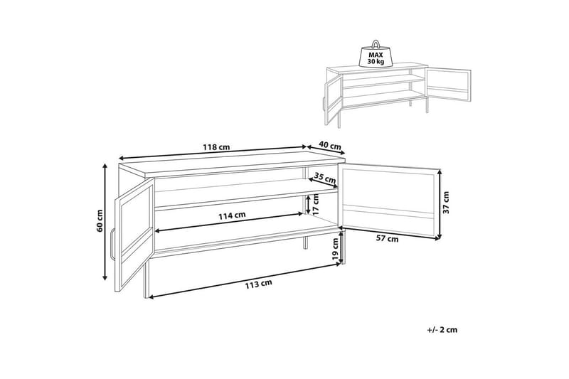Kontorsskåp Morley Svart - Svart - Möbler - Vardagsrum - Soffbord & vardagsrumsbord - Brickbord