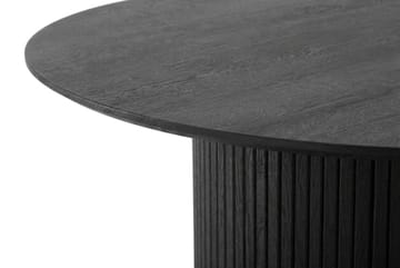 Kopparbo Runt Soffbord 85 cm med Trä- och Svartlaserad Ek-utseende, Ribbad Pelarfot och Tunn Bordsskiva - Svart - Möbler - Vardagsrum - Soffbord & vardagsrumsbord - Soffbord