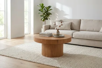 Kopparbo Soffbord Rund 85 cm tjock bordsskiva - Ek - Möbler - Vardagsrum - Soffbord & vardagsrumsbord - Soffbord