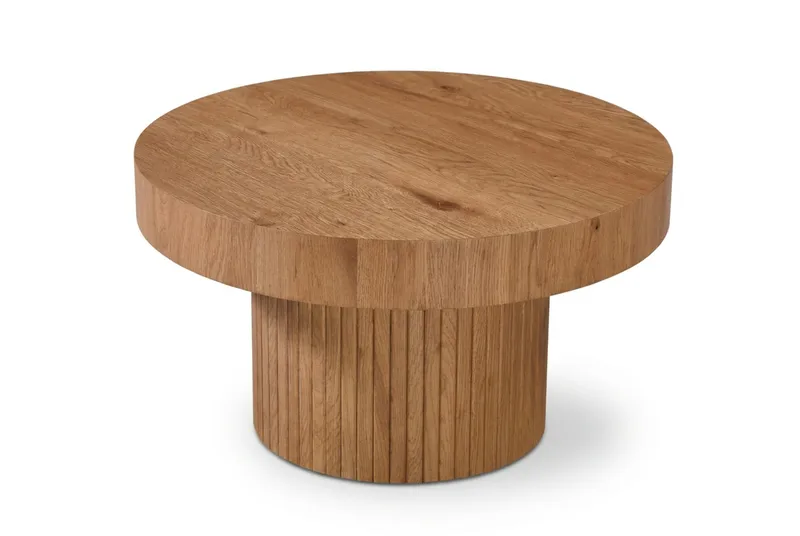 Kopparbo Soffbord Rund 85 cm tjock bordsskiva, Ek
