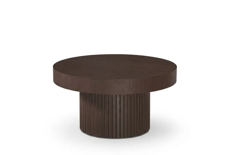 Kopparbo Soffbord Rund 85 cm tjock bordsskiva, Rökt ek