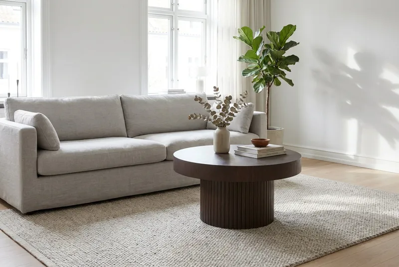 Kopparbo Soffbord Rund 85 cm tjock bordsskiva - Rökt ek - Möbler - Vardagsrum - Soffbord & vardagsrumsbord - Soffbord
