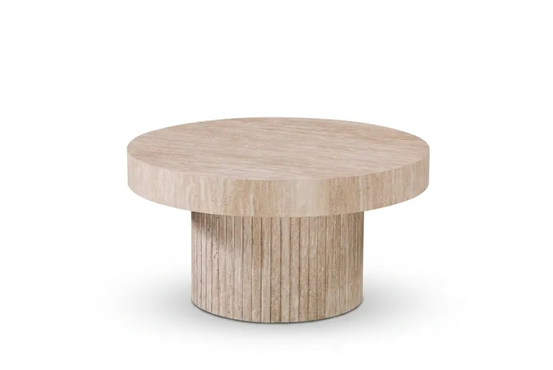 Kopparbo Soffbord Rund 85 cm tjock bordsskiva - Travertin - Möbler - Vardagsrum - Soffbord & vardagsrumsbord - Soffbord