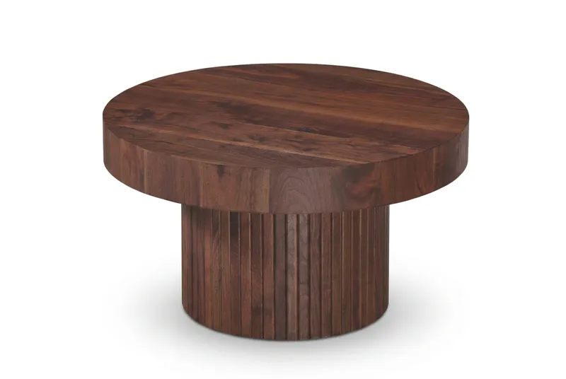 Kopparbo Soffbord Rund 85 cm tjock bordsskiva, Valnöt