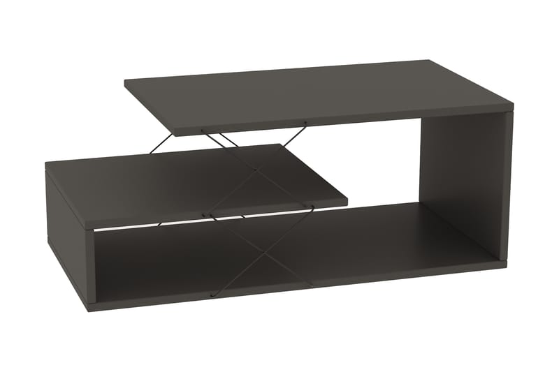 KOUROU Soffbord 100 cm med Förvaring Hylla Antracit/Svart - Soffbord - Bord