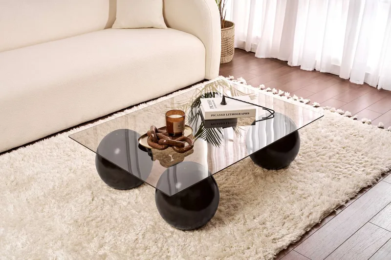 Koushik Soffbord 110 cm, Svart och brons